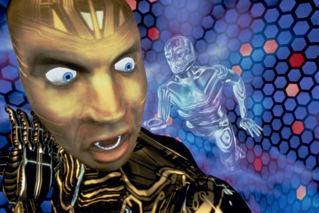 A virtual reality scene from the movie Lawnmower Man